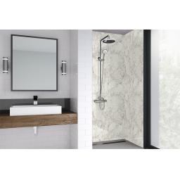 White Statuario Bathroom Shower Panel