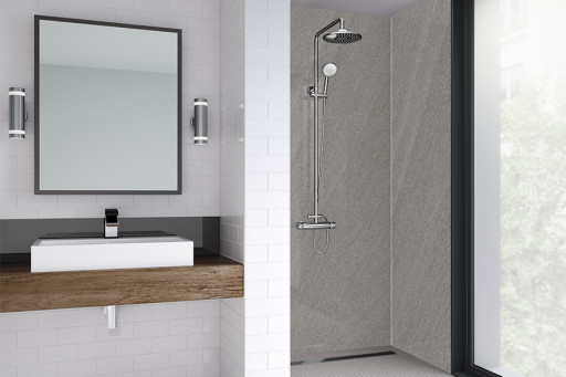 Rossano Sand Bathroom Shower Panel